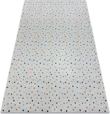 Produktbild von BAMBINO 47890 Waschteppich Punkte für Kinder Anti-Rutsch - weiß / braun Weiß 80x150 cm