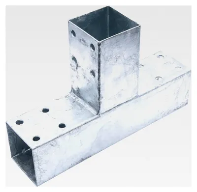 Produktbild von Pfostenverbinder 305x185 mm 7° - chromfarbig - feuerverzinkt - 3 Hülsen - 1 Stück