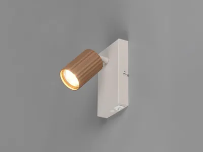 Produktbild von Moderner LED Innen Wandstrahler Grau mit Schalter, Wandspot Coffeefarbig