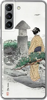 Produktbild von MuchoWow® Handyhülle Schutzhülle Hülle für Telefoonhoesje Samsung Galaxy S21 Vintage - Frauen - Japan - Kimono - Skandinavisch Silikon Softcase Handy Hülle - Softcase