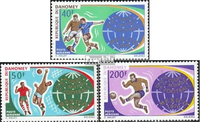Produktbild von Briefmarken Dahomey 1970 Mi 414-416 (kompl.Ausg.) postfrisch Fußball-WM 70, Mexiko