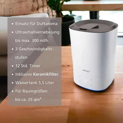 Produktbild von Steba Germany LB 8 Luftbefeuchter 25 m² Weiß/Schwarz (360800)