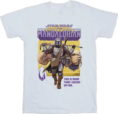 Immagine prodotto di Star Wars - Maglietta "The Mandalorian More Than I Signed Up For" Uomo BI47276 (XXL) (Bianco)