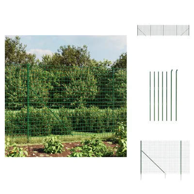 Produktbild von vidaXL Maschendrahtzaun mit Bodenhülsen Grün 1,4x10 m -  Zaunfelder