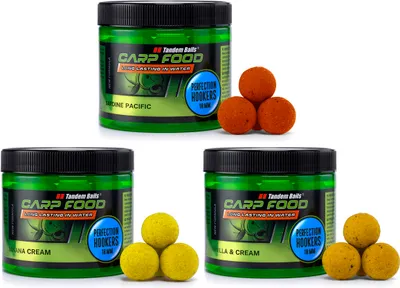 Produktbild von Tandem Baits 3-er Set Carp Food Perfection Mini Hookers Flavour Mix No 1, Karpfenfutter, Karpfen Angeln, Köder Große-Fische-Angeln, Karpfenzubehör Profis & Hobby-Angler, Angelfutter 18mm 12g