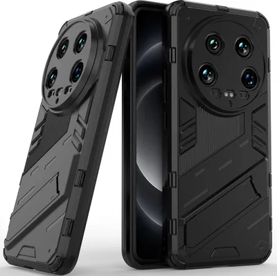 Obrázek produktu pro Pouzdro pro Xiaomi 14 Ultra Hybridní PC TPU Nárazuvzdorné Ochranné Pouzdro s Funkcí Stojanu černé
