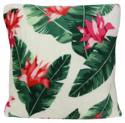 Produktbild von DOMAREX Dekorative Kissenhülle 40x40 Exotische Blätter Microflanell