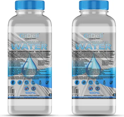 Image de Eau déminéralisée et distillée 2 L – Pour fer à repasser et voiture – Sans calcaire – GiDeli