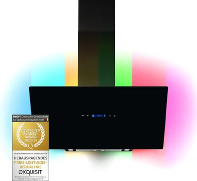 Produktbild von Exquisit Dunstabzugshaube KFD 817-2L schwarz | Touch-Control | Metallfettfilter | 3 Leistungsstufen | LED-Beleuchtung