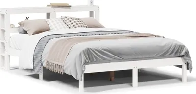 Image de vidaXL Lit en bois massif sans matelas blanc 160x200 pin