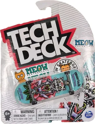 Zdjęcie produktu dla Deskorolka Tech Deck Fingerboard Meow White Cat + Naklejka