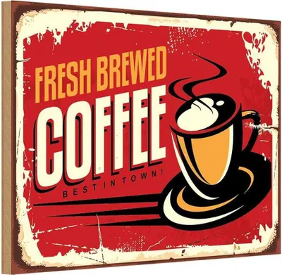 Produktbild von vianmo Holzschild 20x30 cm Kaffee best Coffee in town Essen Trinken