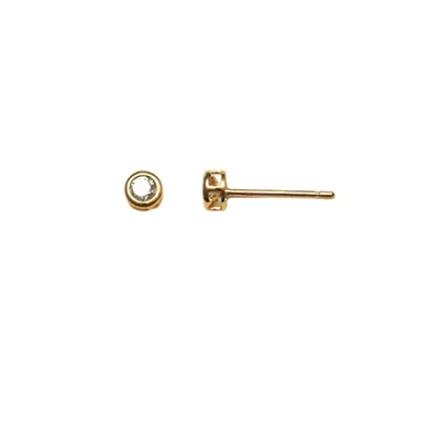 Produktbild von Lucardi - Damen Ohrstecker - Schmuck - Geschenk - 585 Gold - Mit transparentem Stein - Gold