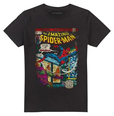 Produktbild von Spider-Man T-Shirt Herren Spider-Man Retro Comic Cover schwarz XL
