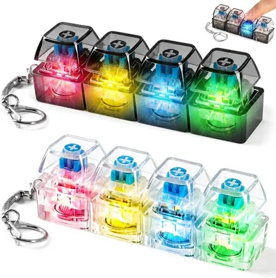 Productafbeelding van Toetsenbord fidget met ledlicht sleutelhanger - Set van 2 - Fidget clicker