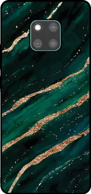 Produktbild von Smartphonica Phone Case Fit für Huawei Mate 20 Pro mit Marmor-Druck - TPU zurück Abdeckung Fall Marmor-Design - Grün Gold