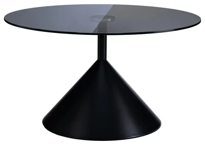 Produktbild von home24 Couchtisch - Rund - Glas / Metall - Grau / Schwarz