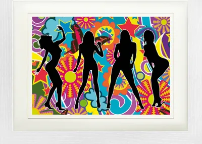 Produktbild von Schöne Frauen Gerahmtes Bild Mit Edlem Passepartout | Wand-Bilder | Im Bilderrahmen - Silhouetten, Psychedelic Dance (30 x 40 cm)