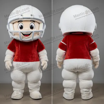 Produktbild von Glänzender MASTICOT weißer Cartoon-American-Football-Helm-Maskottchen