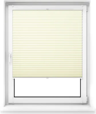 Produktbild von Pure Plissee, Premium, Polyester-Stoff, 40 x 200 cm, creme ohne Bohren, blickdicht,Lichtdurchlässig, Diagonale Verspannung JALOUSIESCOUT