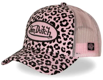 Produktbild von Von Dutch Originals Trucker Cap LEOPARD VELVET PRINT VD PATCH Rose