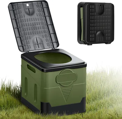 Productafbeelding van Famanu Klaptoilet: Draagbare droogtoilet tot 150 kg - Wasbaar - Zonder chemicaliën - Mobiel toiletsysteem - Groen