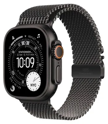 Image de Apple watch Apple Watch Ultra 3 GPS + Cellular 49mm Boitier en Titane Noir avec Bracelet Milanais Titane Noir - Medium