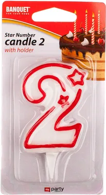 Image de bougie numéro 2, 7x4,5cm MY PARTY