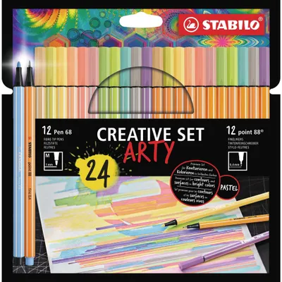 Produktbild von STABILO Fineliner & Premium-Filzstifte -  point 88 & Pen 68 - ARTY - 24er Pack - in Pas…