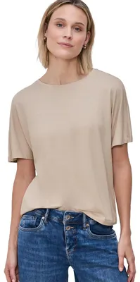 Immagine prodotto di T-shirt Basic Street One, con spalle cadenti, in cotone, color beige, taglia 46