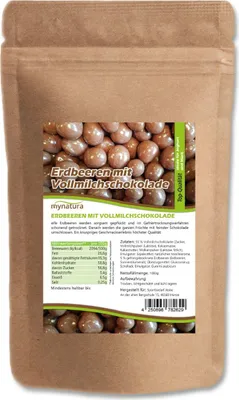 Produktbild von Mynatura Erdbeeren, gefriergetrocknet, in Vollmilchschokolade 1Kg