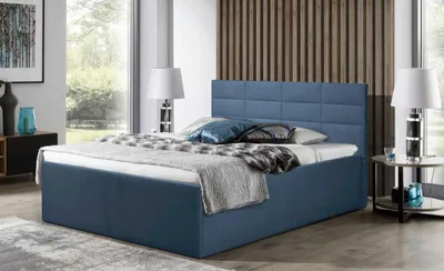 Produktbild von Polsterbett Athena Blau 120 x 200 x 40 cm Stauraum ohne hydraulische Funktion Ohne Matratze und Lattenrost