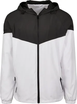Image de Build Your Brand BY129 | 2-Tone Tech Windrunner, coupe raglan - Couleur : White/Black - Taille : XXL