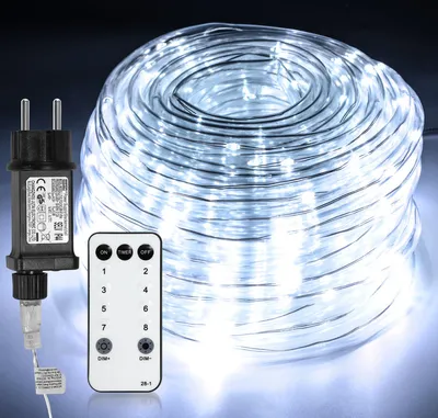 Productafbeelding van Jopassy LED-lichtslang voor binnen- en buitengebruik, bruiloftdecoratie, lichtketting, lichtslang, lamp, koud wit, 10 meter