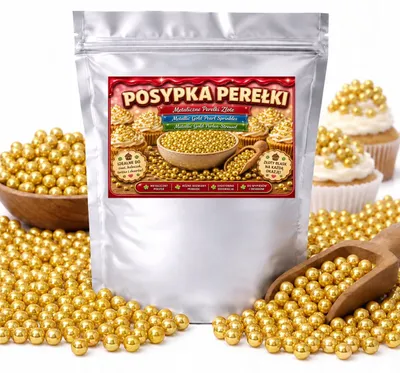 Produktbild von Zuckerstreusel – Goldene Metallic-Perlen Für Torte, Maffins Und Desserts 50 G