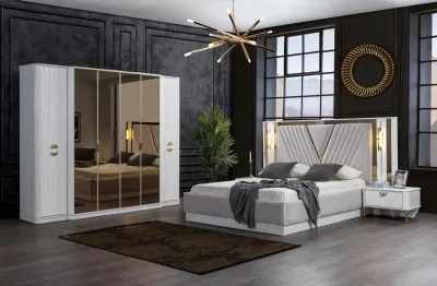 Image de Meubles de chambre à coucher Bois Armoire Style Moderne Blanc Nouveau