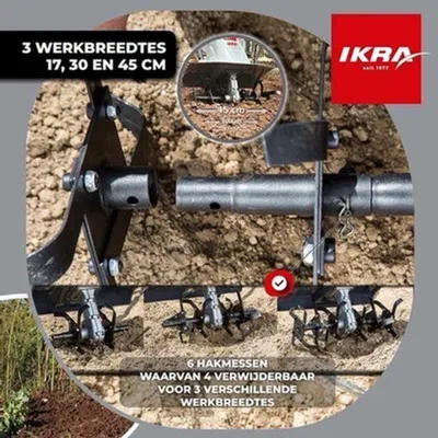 Obrázek produktu pro Elektrická kultivátorka – 1500W, zahradní kultivátorka s nastavitelnou pracovní šířkou až 45 cm