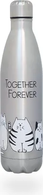 Produktbild von Könitz Teeflasche Funny cats, Thermosflasche 750ml aus doppelwandigem Edelstahl. Outdoor Trinkflasche BPA-frei, auslaufsicher, langlebig