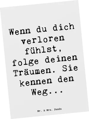 Produktbild von Mr. & Mrs. Panda Postkarte Spruch Selbstzweifel und Träume - Weiß - Geschenk, Zitat, Gefühl, einzelkarte, Ansichtskarten, positive Gedanken, Glauben an sich selbst, Mut