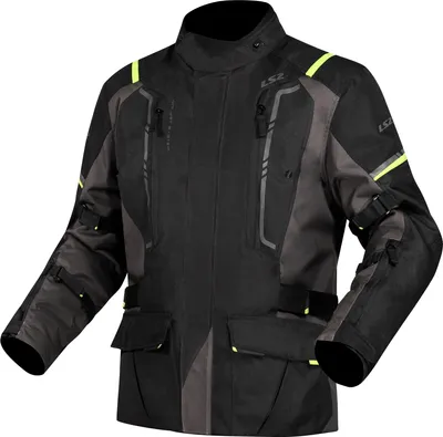 Produktbild von LS2 Narvik wasserdichte Motorrad Textiljacke, schwarz/grau/fluo-gelb, 2XL