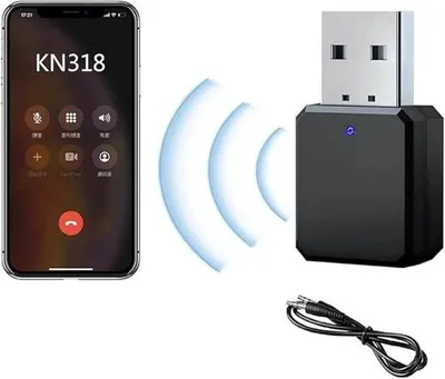 Obrázek produktu pro Bluetooth adaptér s 3,5mm audio kabelem, přijímač Bluetooth 5.1