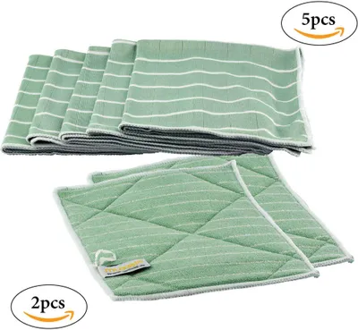 Produktbild von Bambustücher antibakterielle Putztücher zum Reinigen + Polieren Muxel 7er Set