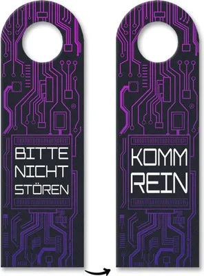 Produktbild von Bitte nicht stören oder Komm rein Türhänger 3er Set in Leiterplatten Optik in