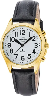 Master Time MTLA-10942-12L Sprechende Damen-Funkuhr Goldfarben/Schwarz 1