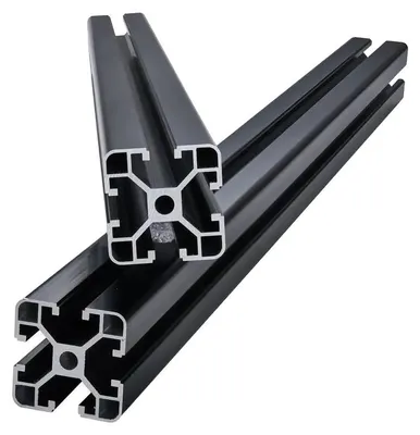 Image de Profilé en aluminium extrudé avec rainures en T, longueur de 600 mm, surface anodisée, compatible avec les imprimantes 3D, les machines CNC et les projets de bricolage