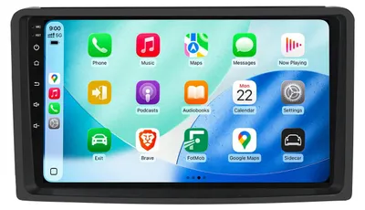 Image de Radio compatible avec Smart Fortwo 451 2005-2010 Carplay Android Auto Navi Bluetooth DAB+ Caméra de recul 9 pouces 32 Go