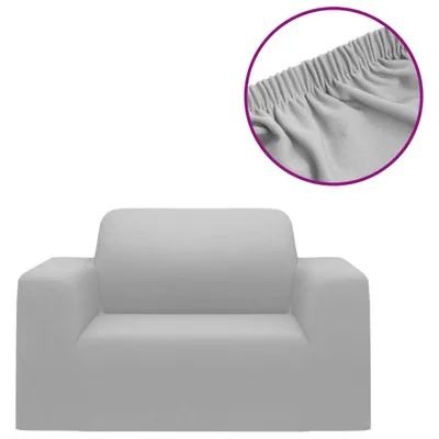 Produktbild von Stretch-Sofahusse Grau Polyester-Jersey