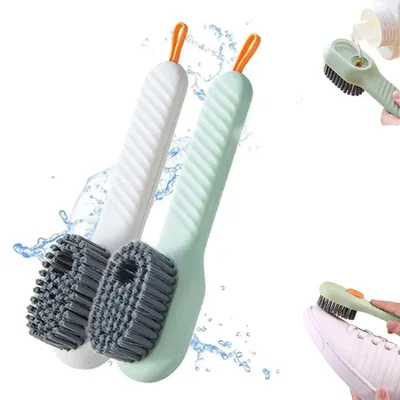 Produktbild von Schuhbürste – 2 Stück – Reinigungsbürste mit Seifenbehälter – Schuhputzbürste – Scheuerbürste – Robuste Bürste – Für Schuhe, Kleidung, Bad & Küche