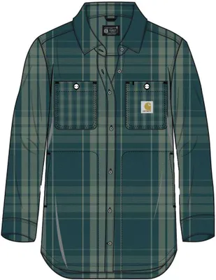 Produktbild von Carhartt Damen Hemdjacke Loose Fit Twill Plaid Shirt | 107136, Farbe:greenstone, Größe:XS