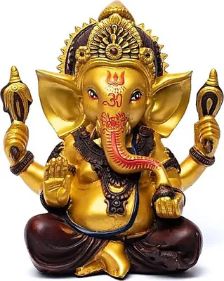 Image de Commander en ligne une statue de Ganesha dorée -- 23 cm  Qualité supérieure, livraison immédiate